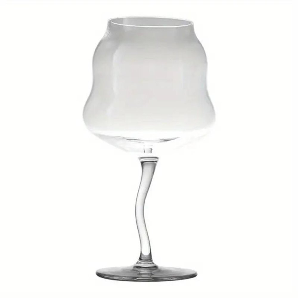 500ml/17oz Lot Of 2 Large Whiskey Macaroon Twist Red Wine Glass - Transparent